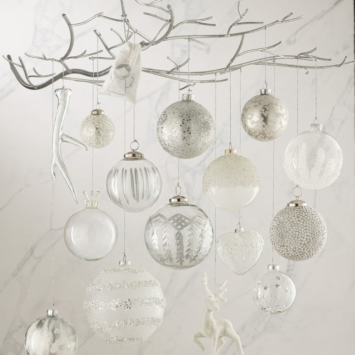 J-Line Kerstballen Marmerlook Small Set van 6