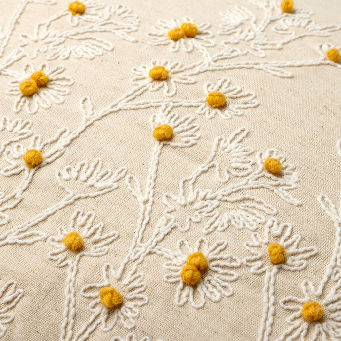 CAMILLA | Sierkussen | 40x60 cm Pumice Stone | Beige | Bloemenprint |