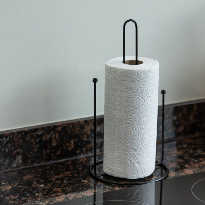 QUVIO Keukenrolhouder metaal - Zwart