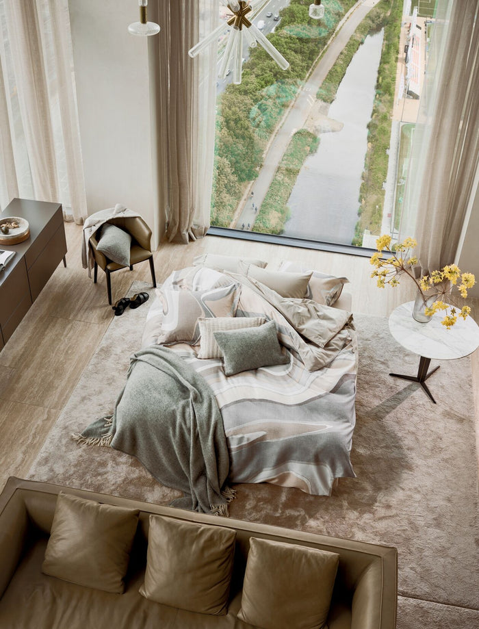 Dekbedovertrek Marble Stone | 140 x 200|220 cm | Grijs | Beige