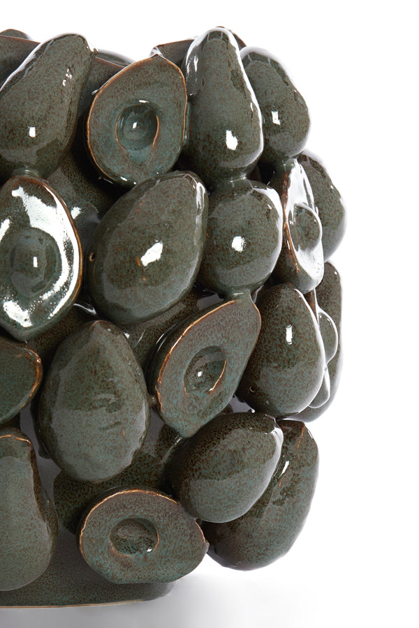 Light&living Vaas deco 36x35,5x31,5 cm AVOCADO keramiek bruin+groen