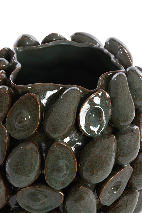 Light&living Vaas deco 36x35,5x31,5 cm AVOCADO keramiek bruin+groen