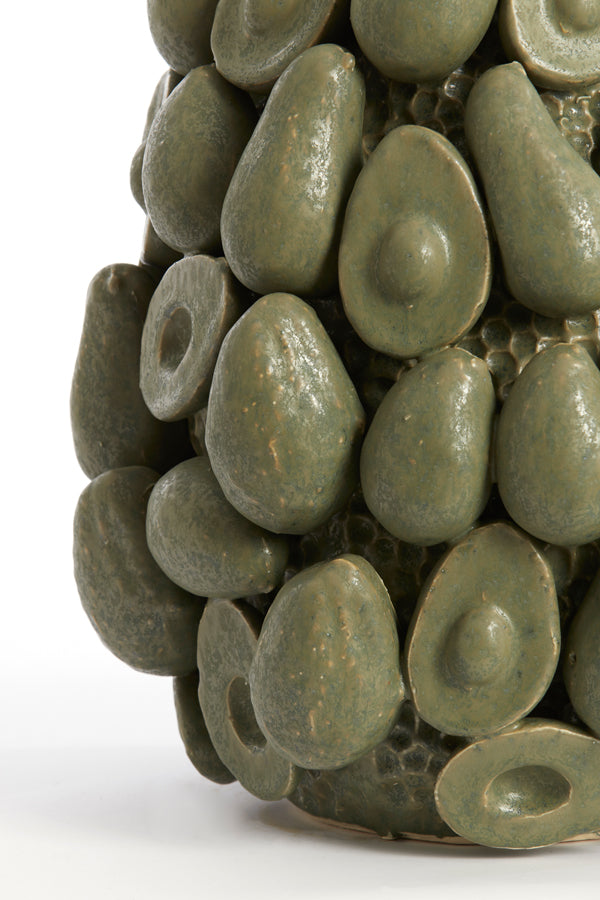 Light&living Vaas deco Ø33x37,5 cm AVOCADO keramiek olijf groen
