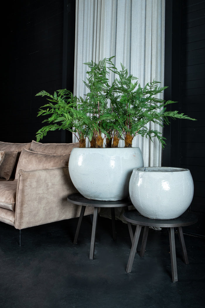 PTMD Rae White ceramic bowl pot round set of 2