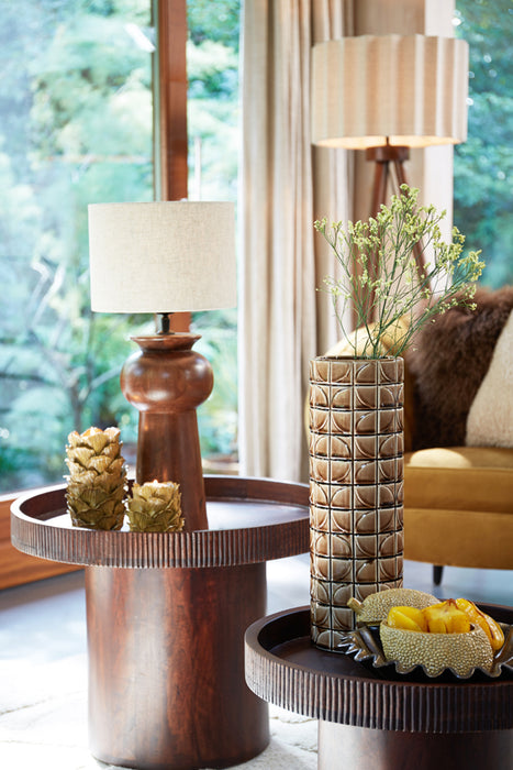 Light & Living Light&living Vaas Ø14x43 cm PHILO keramiek bruin