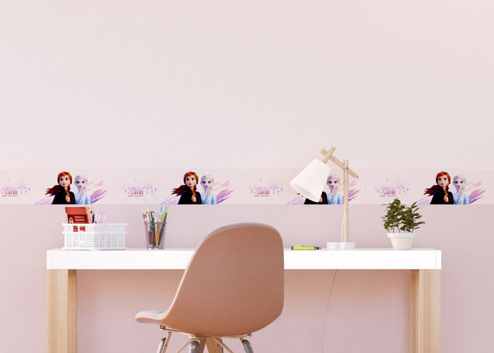 Disney zelfklevende behangrand Frozen Anna & Elsa perzik roze - 10 x 5