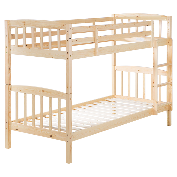 Beliani - REVIN - Stapelbed - Lichtbruin - 90 x 200 cm - Dennenhout