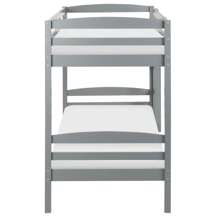 Beliani - REGAT - Stapelbed - Grijs - 90 x 200 - Grenenhout