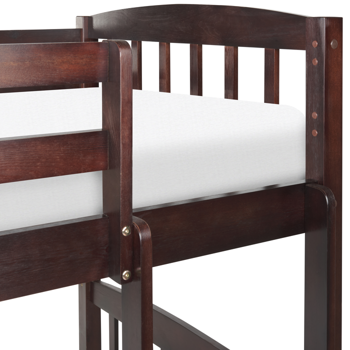 Beliani - REVIN - Stapelbed - Donkerbruin - 90 x 200 cm - Grenenhout