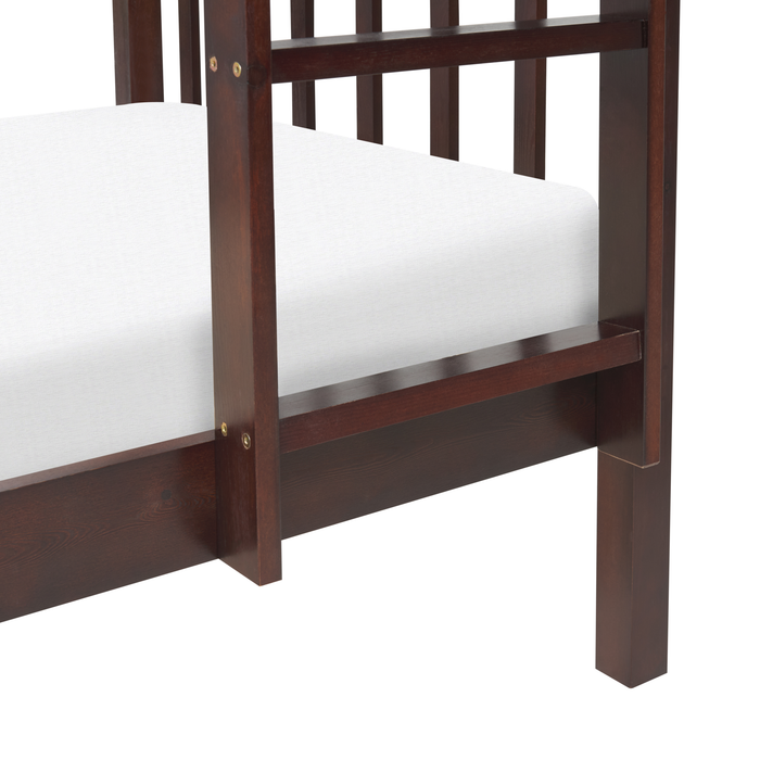 Beliani - REVIN - Stapelbed - Donkerbruin - 90 x 200 cm - Grenenhout