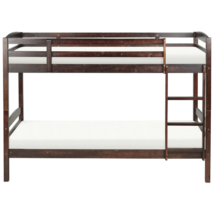 Beliani - REGAT - Stapelbed - Donkerbruin - 90 x 200 - Grenenhout