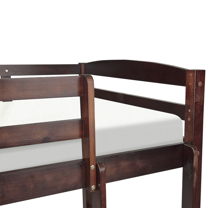 Beliani - REGAT - Stapelbed - Donkerbruin - 90 x 200 - Grenenhout