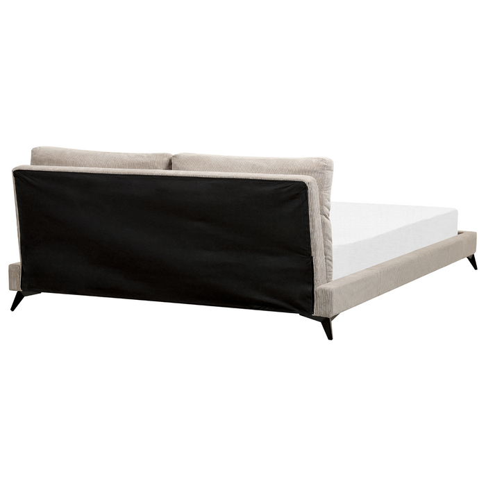 Beliani - MELLE - Tweepersoonsbed - Taupe - 180 x 200 cm - Corduroy