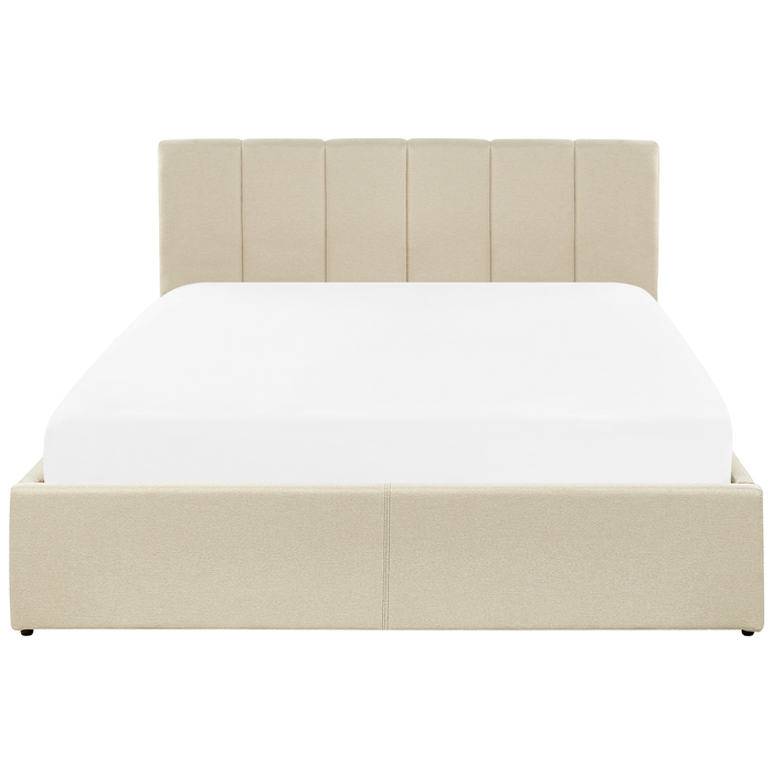 Beliani-DREUX-Bed met opbergruimte-Beige-140 x 200 cm-Polyester