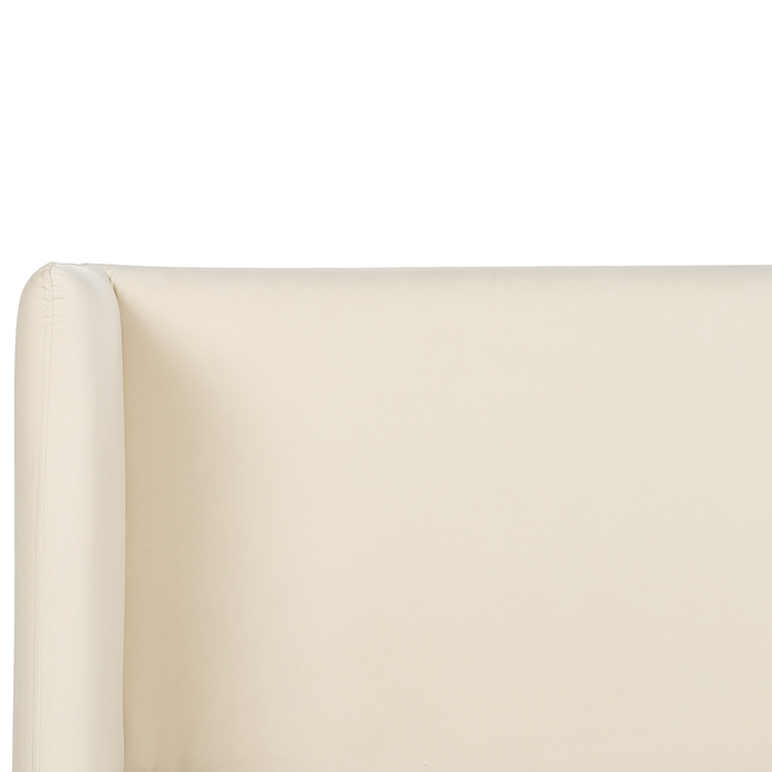 Beliani-ARETTE -Tweepersoonsbed-Lichtbeige-180 x 200 cm-Fluweel