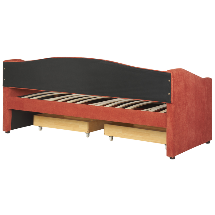 Beliani - VITTEL - Bed met opberger - Rood - Polyester