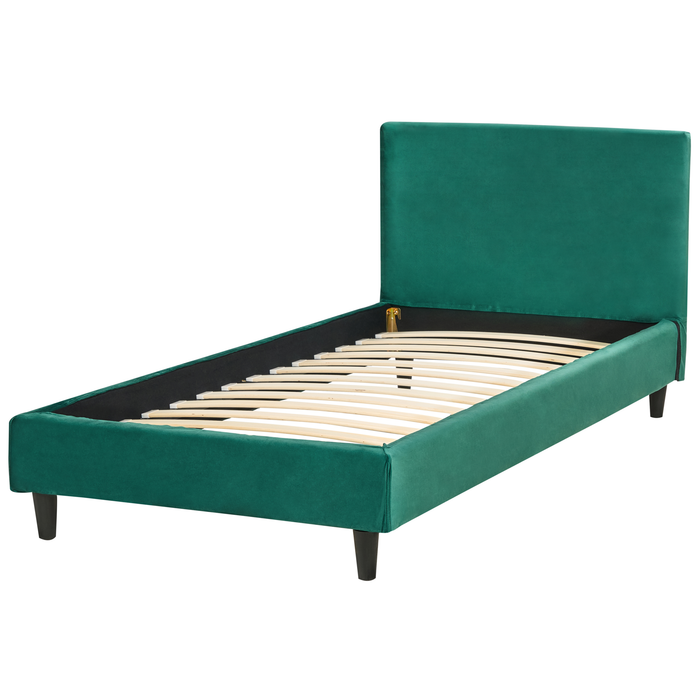 Beliani - FITOU - Bekleding bed - Donkergroen - 90 x 200 cm - Fluweel