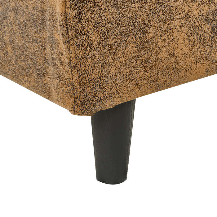 Beliani - FITOU - Bekleding bed - Bruin - 140 x 200 cm - Kunstleer