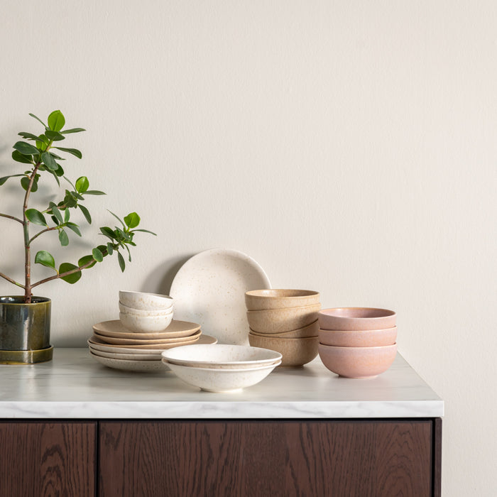 by fonQ Mixed Ceramics Kommen 4st. - Ø 15 cm - Zand