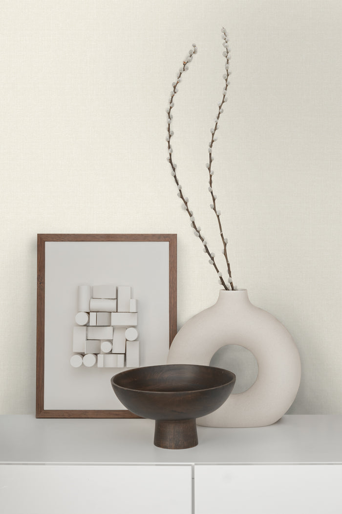 ESTAhome behang linnenstructuur zandkleurig - 53 cm x 10,05 m - 127642