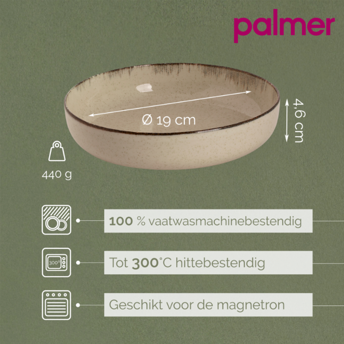 Palmer Bord diep Antigo 19 cm Crème Porselein 2 stuks