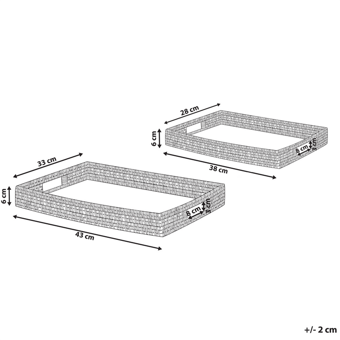 Beliani - NDEBELE - Dienblad - Lichtgrijs - Rotan