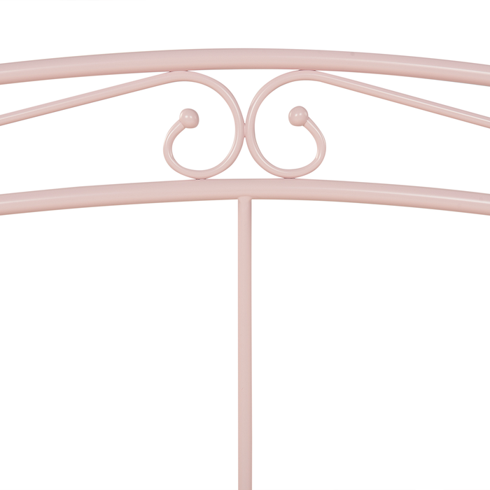 Beliani - TULLE - Eenpersoonsbed - Pastelroze - 90 x 200 cm - Metaal