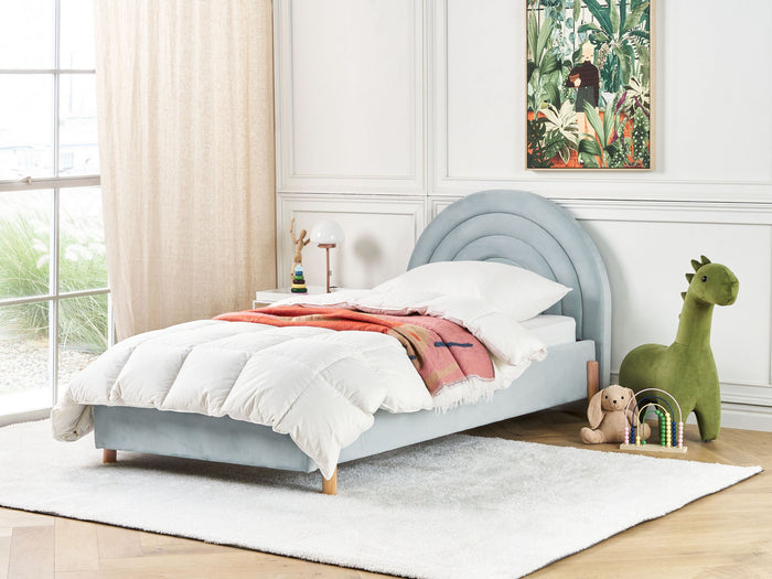 Beliani - ANET - Bed - Lichtblauw - 90 x 200 cm - Fluweel