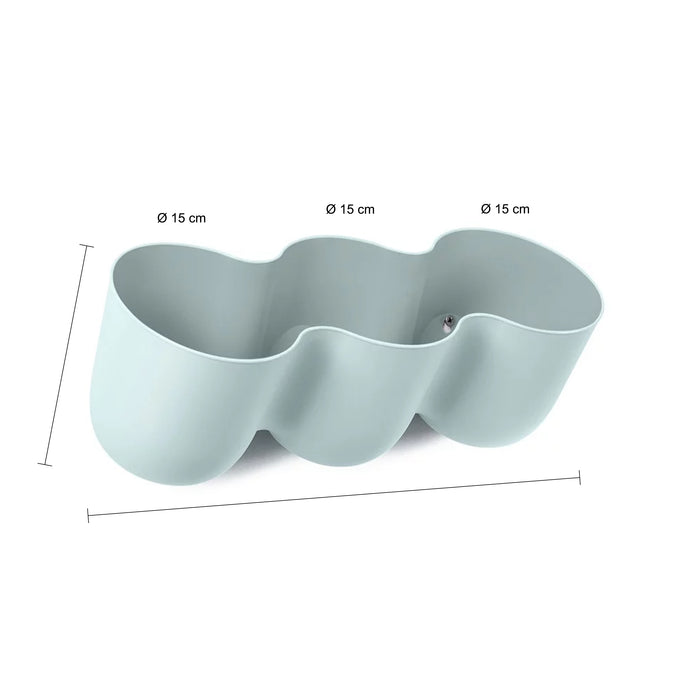 QUVIO Wand bloempot-trio plastic - Lichtblauw