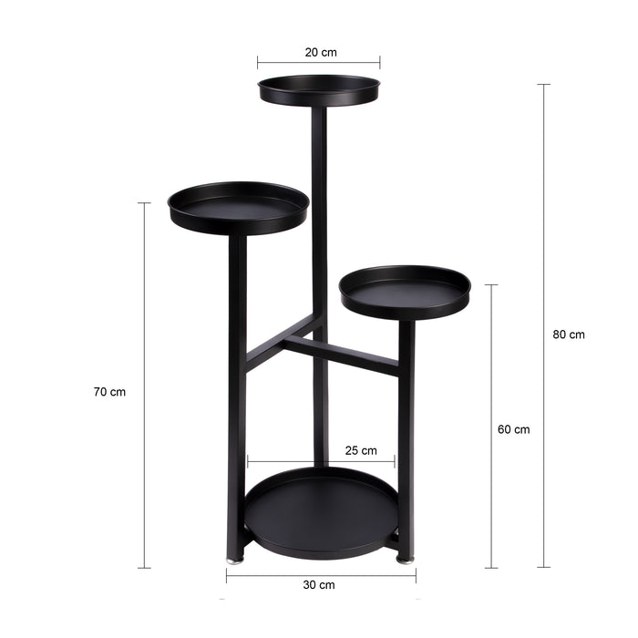 QUVIO Plantenstandaard - Voor 4 planten - Metaal - Zwart