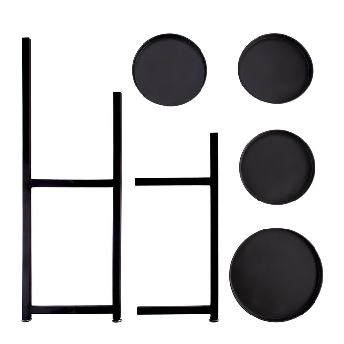 QUVIO Plantenstandaard - Voor 4 planten - Metaal - Zwart