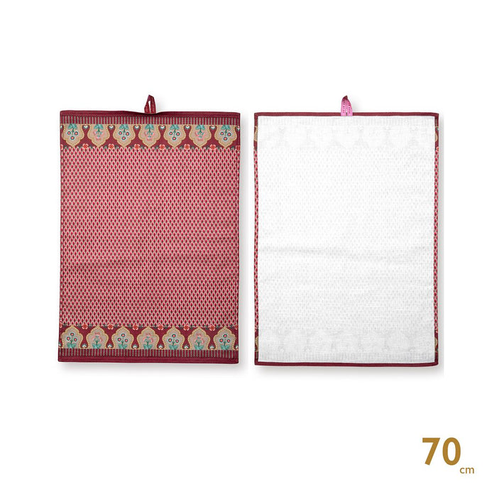 Pip Studio Theedoek - Flower Festival Donker Roze - 50x70cm - 2 St.