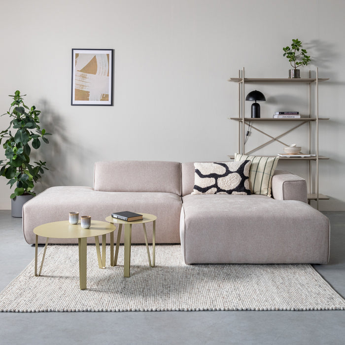 by fonQ Stretch Hoekbank met Chaise Longue Rechts - Beige