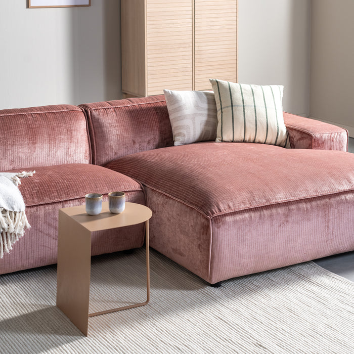 by fonQ Chunky Chaise Longue Rechts - Rib - Oud Roze