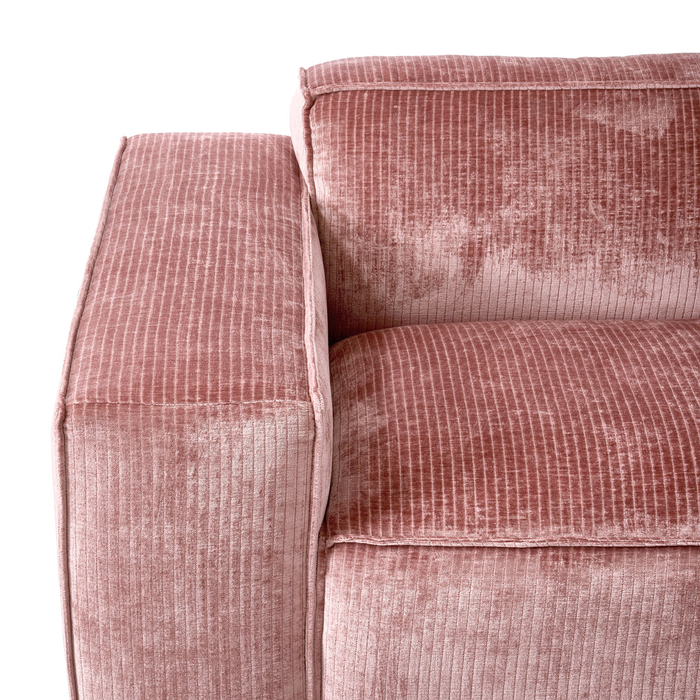 by fonQ Chunky Chaise Longue Rechts - Rib - Oud Roze