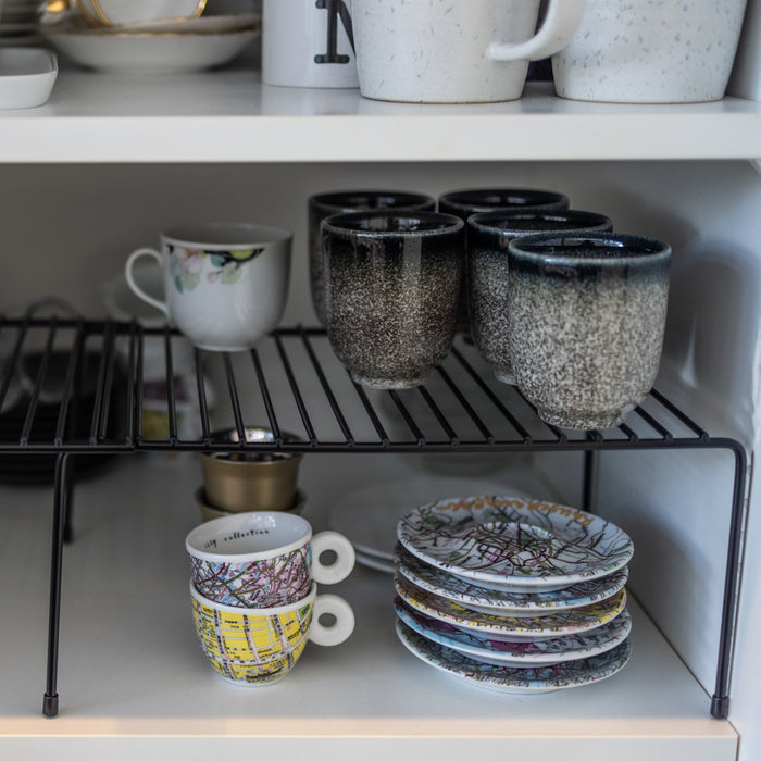 QUVIO Uitschuifbaar keukenkast organizer - Metaal - Zwart