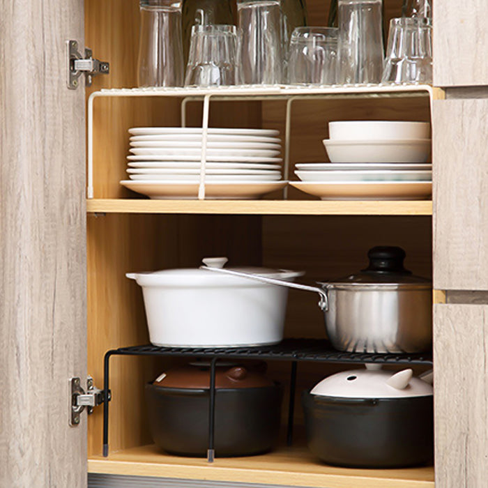 QUVIO Uitschuifbaar keukenkast organizer - Metaal - Zwart