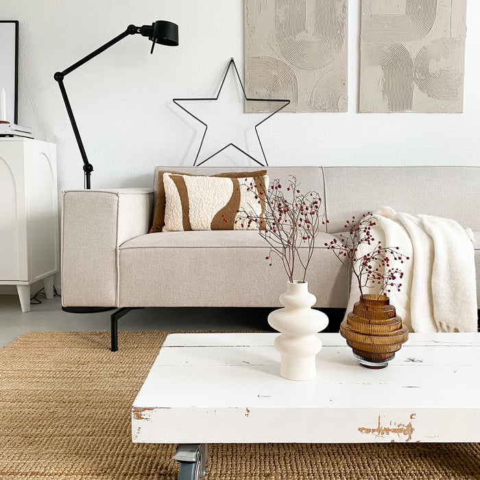 QUVIO Vaas - Keramisch - 21 cm - Beige