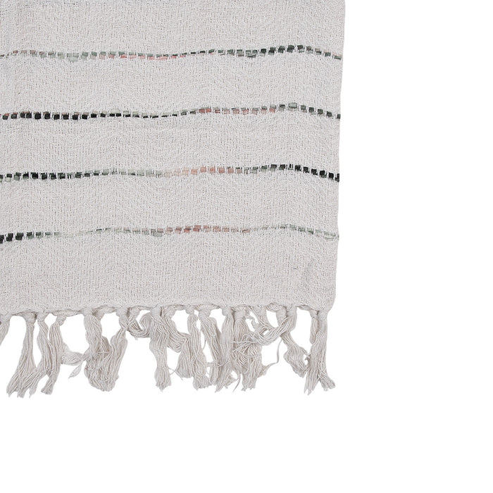 Clayre & Eef Plaid 125x150 cm Beige Zwart Katoen Strepen Deken