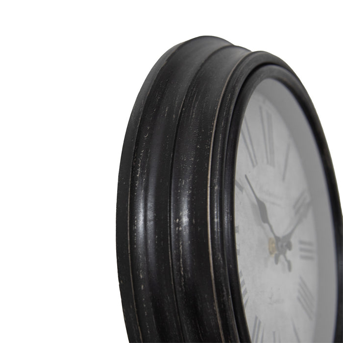 Clayre & Eef Wandklok Ø 29x5 cm Bruin Grijs Kunststof Glas