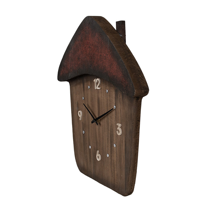Clayre & Eef Wandklok 37x4x40 cm Bruin Hout