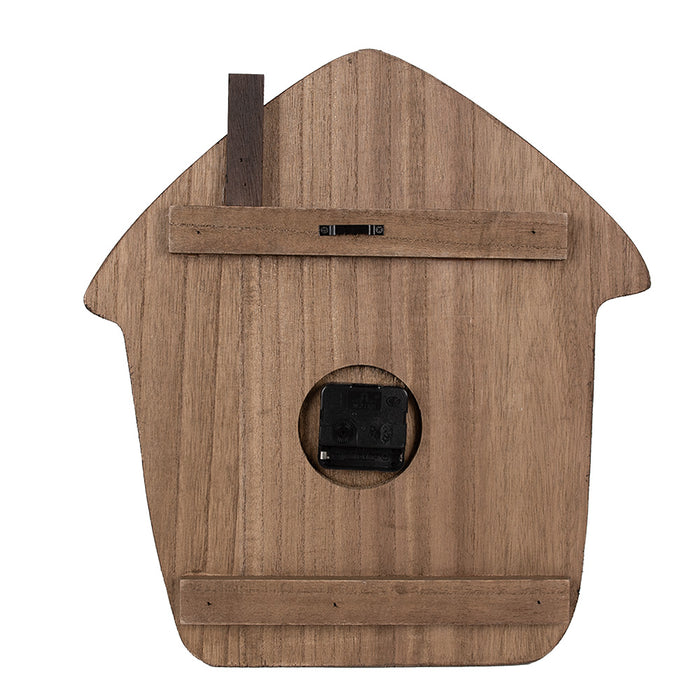 Clayre & Eef Wandklok 37x4x40 cm Bruin Hout