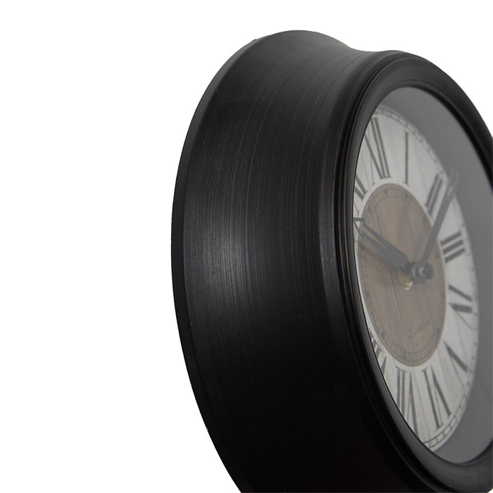 Clayre & Eef Wandklok Ø 23x5 cm Bruin Beige Kunststof Glas London