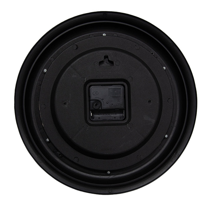 Clayre & Eef Wandklok Ø 30x4 cm Zwart Grijs Kunststof Glas London