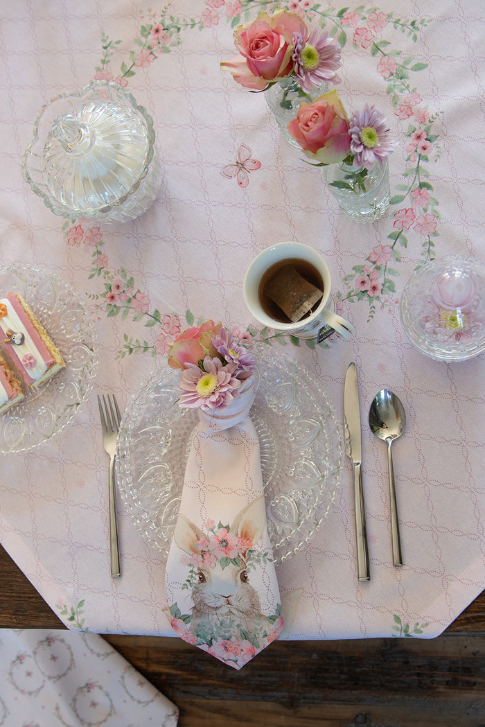 Clayre & Eef Placemats Set van 6 48x33 cm Roze Katoen Konijn