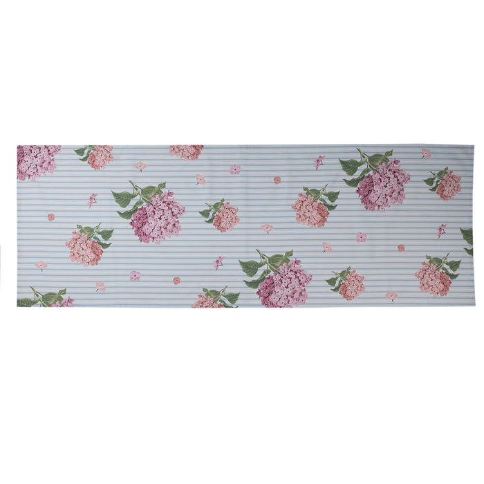 Clayre & Eef Tafelloper 50x140 cm Blauw Roze Katoen Hortensia