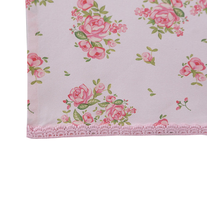 Clayre & Eef Tafelloper 50x140 cm Roze Katoen Rozen