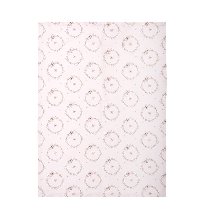 Clayre & Eef Theedoek 50x70 cm Roze Katoen Konijn Keukenhanddoek