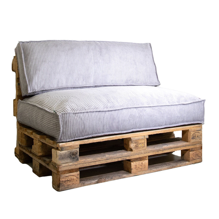 2L Home & Garden Palletkussenset Ribcord Deluxe Sultry Grey - 2 delige