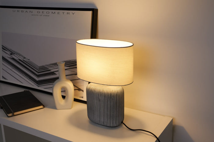 Pauleen Pure Shine Tafellamp - Grijs|Wit